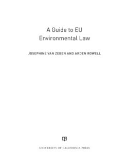 A Guide to EU Environmental Law 1st Edition - Original PDF